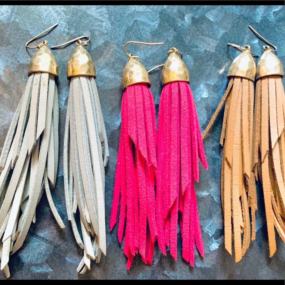 Leather/Suede Earrings (3 pair)